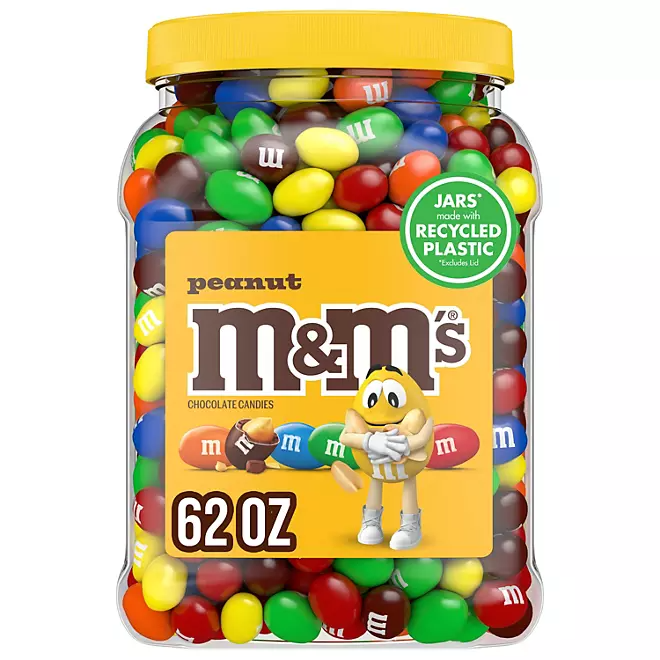 M&M'S Peanut Milk Chocolate Candy, 62 oz.