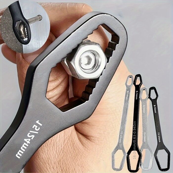 1pc Heavy-Duty Torx Wrench - Manual Self-Tightening Socket Tool with Adjustable Double-Head (3-17mm), Quick-Ergonomic Grip - No Power Needed, Portable for Automotive, Home, Professional Mechanics - Heavy-Duty Metal Construction, Automotive Tool, Doublehead Design, Robust Tool Design