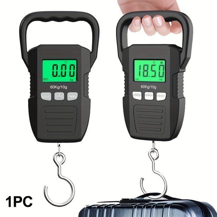CYCG Heavy-Duty Digital Hanging Scale 132lbu002F60kg with Large Handle & Backlit LCD Display, u002FPlastic Construction, 0.01lbu002F0.01kg Precision, Large Capacity Weight Scale for Luggage, Fishing, Postal, Laboratory, Gym, Construction - with Hanging Hook & Sturdy Base, Ideal for Home &, Durable & Portable Design, Easy to Read Display, Weight Scale Luggage Chargeable