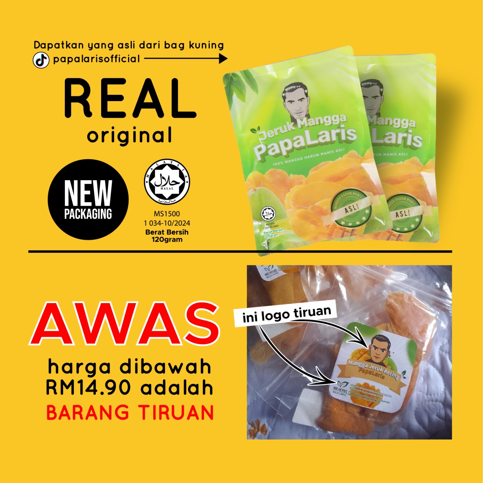 JERUK MANGGA PAPA LARIS 2.0 - Beli 4 Pack Percuma 8 Pack & 1 Bekas Makanan (Stock Terhad) - 120g Keistimewaan Rasa Mangga Terbaik!