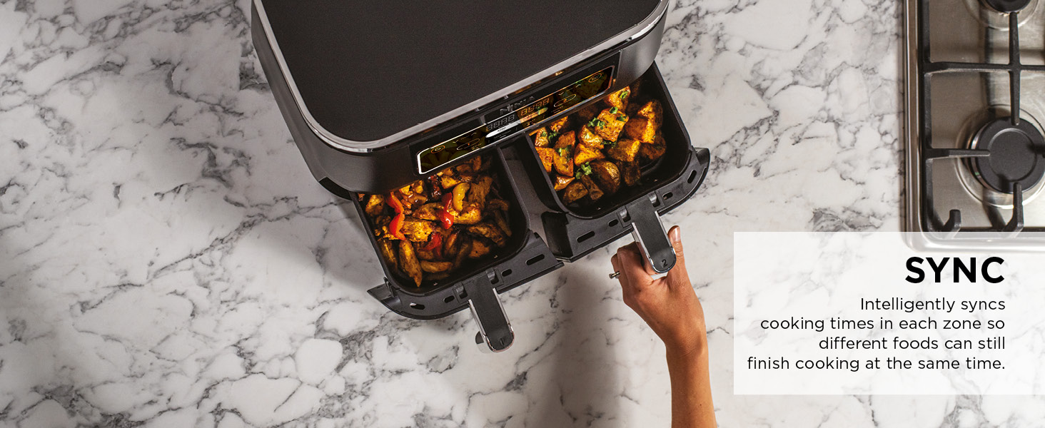 Big Sale-Foodi Dual Zone Digital Air Fryer, 2 Drawers, 7.6L, 4-in-1 , Fast Delivery from Selangor + 2 Years Warranty