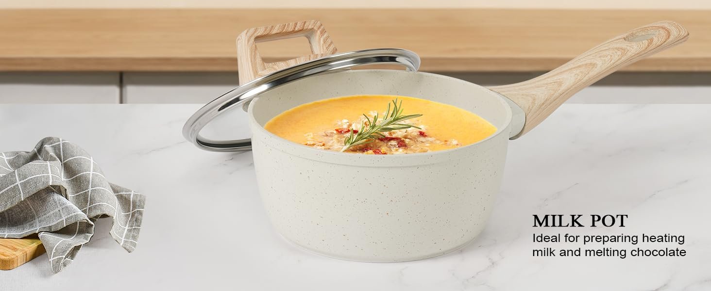 【One Day Only】17 Pcs Pots and Pans Set Non Stick Kitchen Cookware Sets