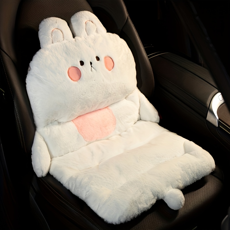 Winter Plush Car Seat Cushion with Cute Bear Design - Thickened Warm Backrest & Lumbar Support, Machine Washable Soft Bear-Shaped Seat Cover for Girls, Winter Car Accessories, Cozy Car Interior Accessory, Playful Car Decor, Durable Car Accessory, Comfortable Car Decor, Plush Material, Vehicle Owners