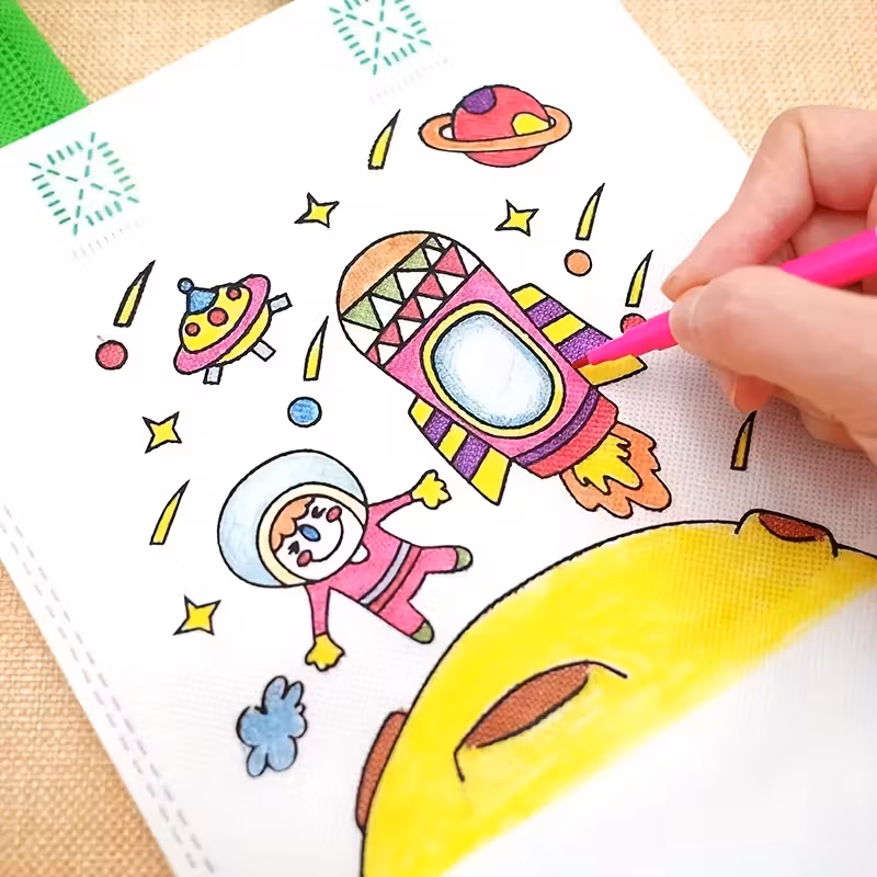 24pcs DIY Graffiti Canvas Gift Bags - Reusable Non-Woven Mini Tote with 12 Carnival Animal Designs, Dual Handles for Shopping, Storage & Party Favors (Green & Red), Festive Accessories, Vibrant Prints, Lightweight Construction, Event Organizers