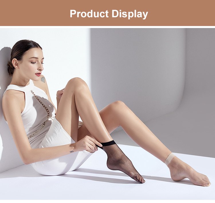 Women’s sheer crystal silk socks